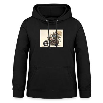 Skelettknochen Biker-Motor-Drehmoment-Paar - Frauen Hoodie - Schwarz - Vorne - AI Model Female 172 light (172cm)