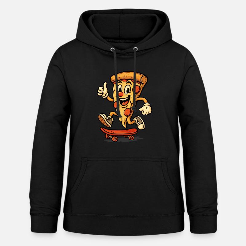 Pizza skateboard - Sweat à capuche Femme - noir