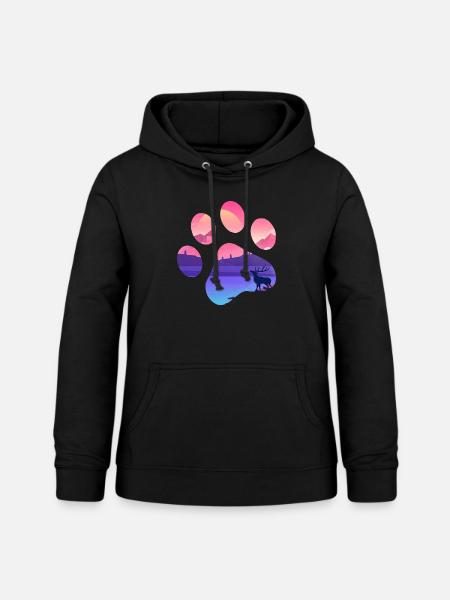 Tatze Elch - Frauen Hoodie - Schwarz