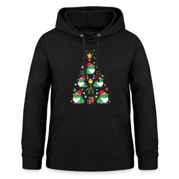 Amoureux des animaux drôle de grenouille arbre de Noël vacances - Sweat à capuche Femme - noir - Devant - AI Model Female 172 light (172cm)
