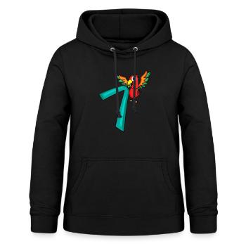 7th Birthday Parrot - 7 years old gift - Women's Hoodie - black - Front - AI Model Female 172 light (172cm)