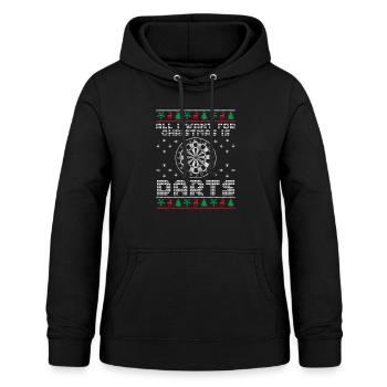 Ich Will Nur Dart Spielen - Frauen Hoodie - Schwarz - Vorne - AI Model Female 172 light (172cm)