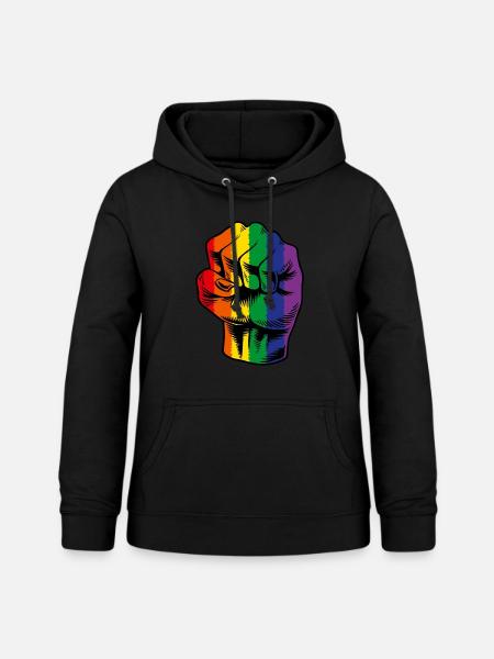 Regenbogen Faust LGBTQ Power - Frauen Hoodie - Schwarz
