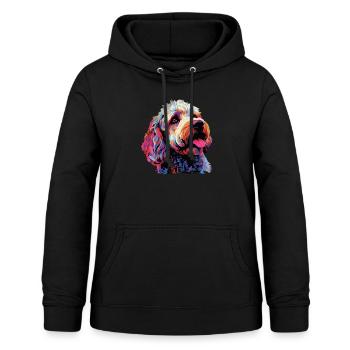 Wasserfarben Farbenfroher Lagotto Romagnolo - Frauen Hoodie - Schwarz - Vorne - AI Model Female 172 light (172cm)