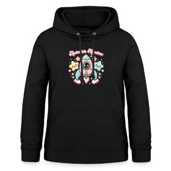 Fusée - Sweat à capuche Femme - noir - Devant - AI Model Female 172 light (172cm)