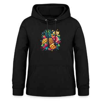 Früchtchen - Frauen Hoodie - Schwarz - Vorne - AI Model Female 172 light (172cm)