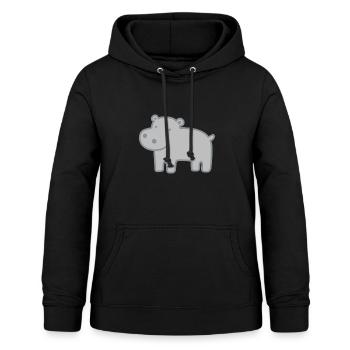 Children's Comic - Hippo - Women's Hoodie - black - Front - AI Model Female 172 light (172cm)