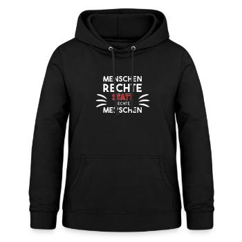 Menschenrechte statt rechte Menschen Geschenk Idee - Frauen Hoodie - Schwarz - Vorne - AI Model Female 172 light (172cm)