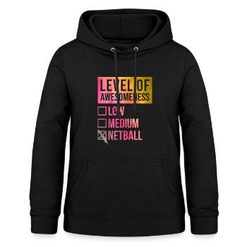Netzball - Frauen Hoodie - Schwarz - Vorne - AI Model Female 172 light (172cm)