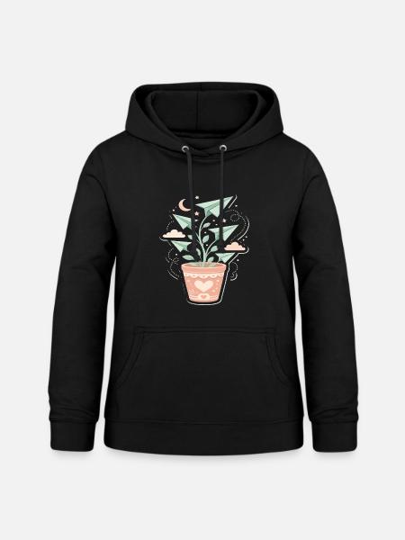 Traumflug-Pflanze Papierflüge - Frauen Hoodie - Schwarz