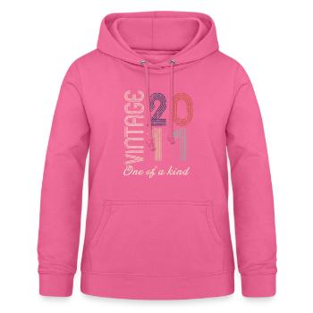 13e anniversaire 2011 - idée cadeau rétro Vintage - Sweat à capuche Femme - rose - Devant - AI Model Female 172 light (172cm)