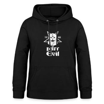Satanic Cat Purr Evil Pentagram 666 Atheist - Frauen Hoodie - Schwarz - Vorne - AI Model Female 172 light (172cm)