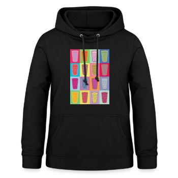 Farbige Dubbegläser - Frauen Hoodie - Schwarz - Vorne - AI Model Female 172 light (172cm)