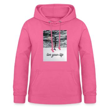 Schöner Spruch - Live your life - Frauen Hoodie - Pink - Vorne - AI Model Female 172 light (172cm)