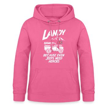 Landy parce que même les jeeps ont besoin de héros - Sweat à capuche Femme - rose - Devant - AI Model Female 172 light (172cm)