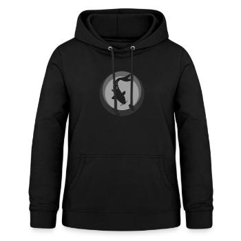 Pêche aux carpes koï - Sweat à capuche Femme - noir - Devant - AI Model Female 172 light (172cm)