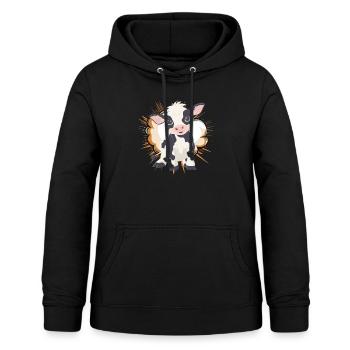 vache vaches animal de la ferme - Sweat à capuche Femme - noir - Devant - AI Model Female 172 light (172cm)