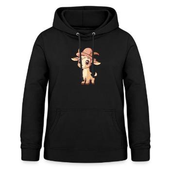 Ziege Lamm - Frauen Hoodie - Schwarz - Vorne - AI Model Female 172 light (172cm)