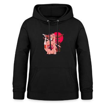 Kanji Katana Japanese Girl Ninja Samurai - Women's Hoodie - black - Front - AI Model Female 172 light (172cm)