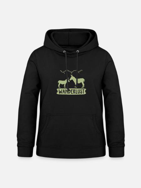 Wanderlust Eselreise - Frauen Hoodie - Schwarz