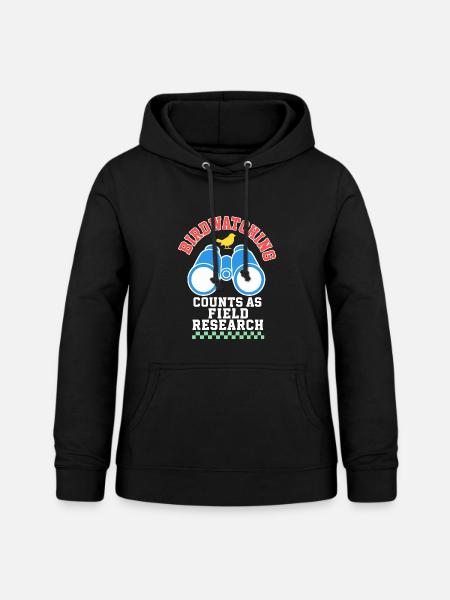 Vogelbeobachtung als Feldforschung - Frauen Hoodie - Schwarz