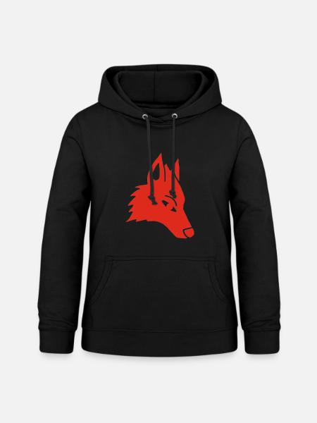 Wolf Head Manga (rot) - Frauen Hoodie - Schwarz