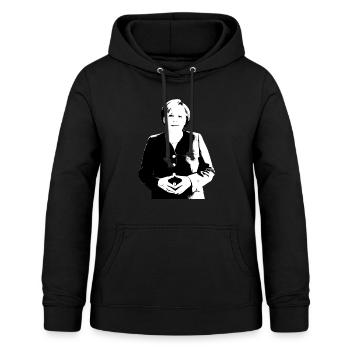 Angela Merkel Minimal - Sweat à capuche Femme - noir - Devant - AI Model Female 172 light (172cm)