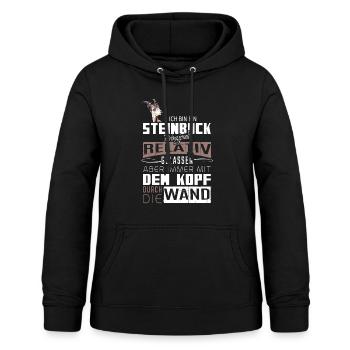 Steinbock - Frauen Hoodie - Schwarz - Vorne - AI Model Female 172 light (172cm)