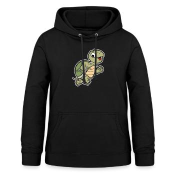süße jogging schildkröte - Frauen Hoodie - Schwarz - Vorne - AI Model Female 172 light (172cm)