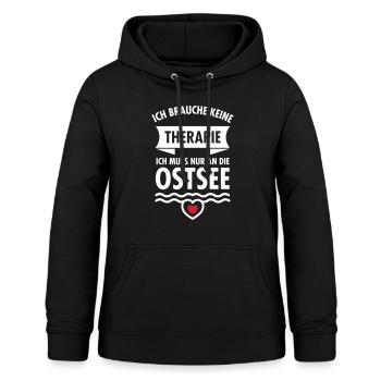 Therapie - Ostsee - Frauen Hoodie - Schwarz - Vorne - AI Model Female 172 light (172cm)