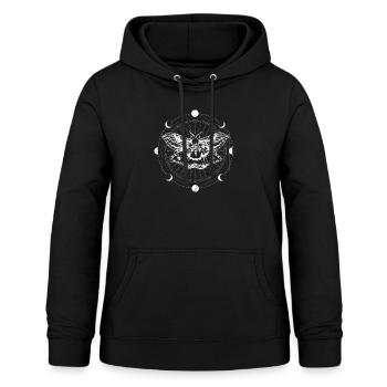 Tarot Kartenlesen Motte - Frauen Hoodie - Schwarz - Vorne - AI Model Female 172 light (172cm)