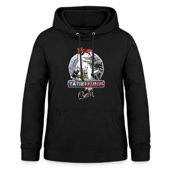 Tatiesaurus Queen Humour Dinosaure Cadeau Tatie - Sweat à capuche Femme - noir - Devant - AI Model Female 172 light (172cm)