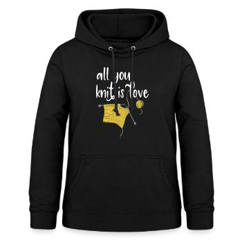 Stricken Sie alles, was Sie stricken ist Liebe - Frauen Hoodie - Schwarz - Vorne - AI Model Female 172 light (172cm)