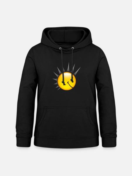 Smiley Punk Side - Frauen Hoodie - Schwarz