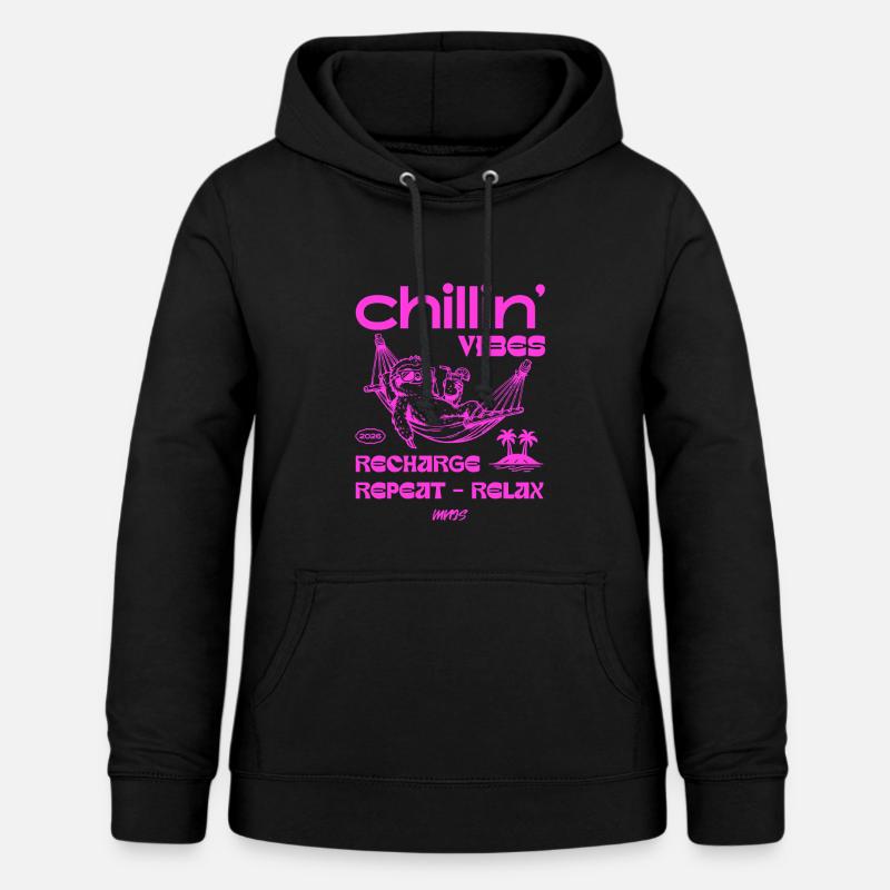 Hamac Chillin Vibes Néon Rose - Sweat à capuche Femme - noir