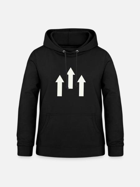 Dreifache Aufwärts-Pfeile - Frauen Hoodie - Schwarz