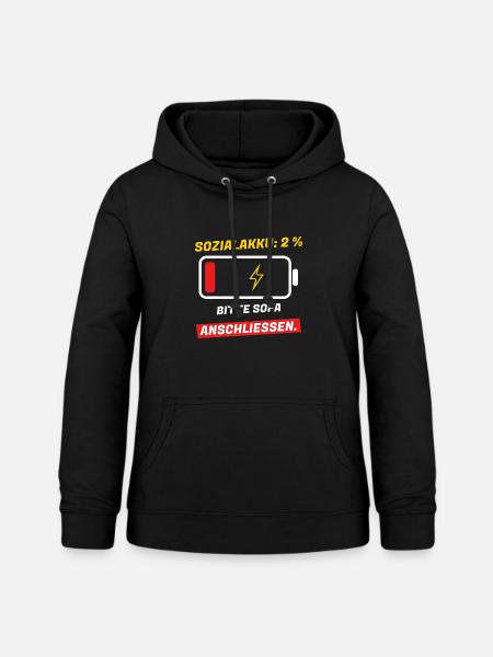 Sozialakku 2 % - bitte Sofa anschließen - Frauen Hoodie - Schwarz