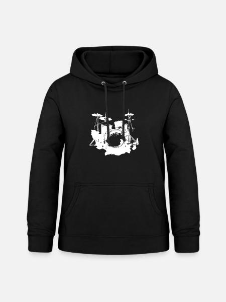 Schlagzeug - Frauen Hoodie - Schwarz