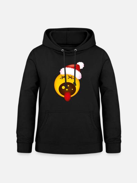 Smiley Christmas Scream - Frauen Hoodie - Schwarz