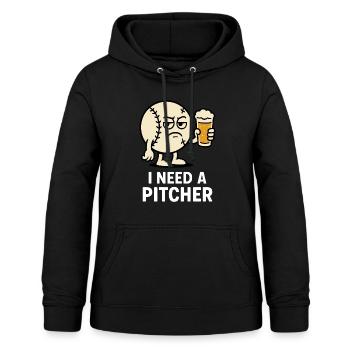 Witziges Baseball Bier Design - Frauen Hoodie - Schwarz - Vorne - AI Model Female 172 light (172cm)