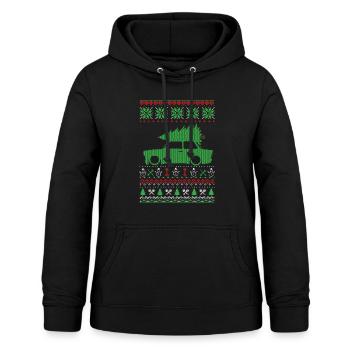 Christmas Ugly Sweater - Women's Hoodie - black - Front - AI Model Female 172 light (172cm)
