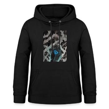 Kostbares Blau - Frauen Hoodie - Schwarz - Vorne - AI Model Female 172 light (172cm)