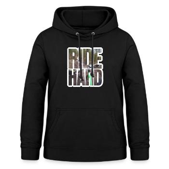 MTB Mountainbike Ride Hard - Frauen Hoodie - Schwarz - Vorne - AI Model Female 172 light (172cm)