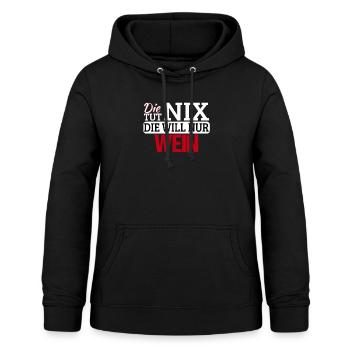 die tut nix die nur Wein. - Frauen Hoodie - Schwarz - Vorne - AI Model Female 172 light (172cm)
