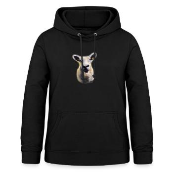 Schaf im Portrait - Frauen Hoodie - Schwarz - Vorne - AI Model Female 172 light (172cm)