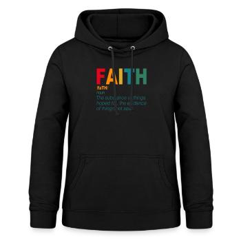 Faith - Women's Hoodie - black - Front - AI Model Female 172 light (172cm)