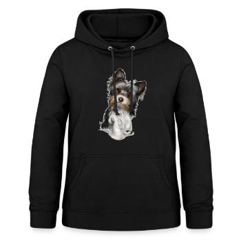 Chien mignon - Sweat à capuche Femme - noir - Devant - AI Model Female 172 light (172cm)