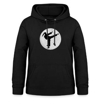 Taekwondo Mädchen Mond - Frauen Hoodie - Schwarz - Vorne - AI Model Female 172 light (172cm)