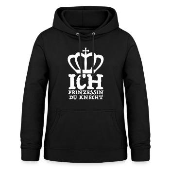 Ich Prinzessin Du Knecht! Boss, lustige Sprüche - Frauen Hoodie - Schwarz - Vorne - AI Model Female 172 light (172cm)