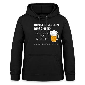 JGA Junggesellenabschied - Letzter Tag in Freiheit - Frauen Hoodie - Schwarz - Vorne - AI Model Female 172 light (172cm)
